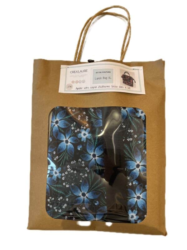 Lunch bag fleurs bleues