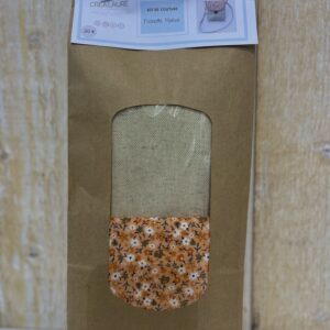 Pochette Maëva - fleurs fond orange