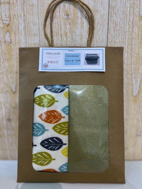 Trousse de toilette feuilles colorées