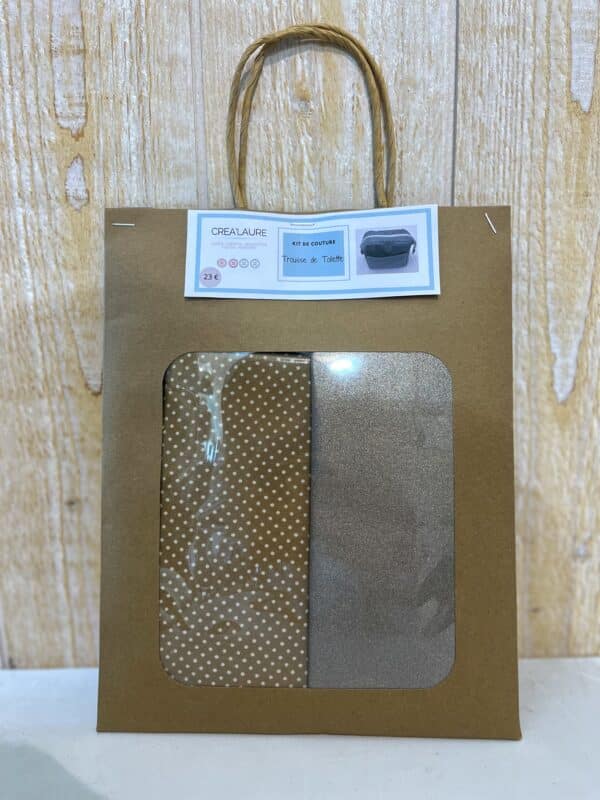 Trousse de toilette pois marrons