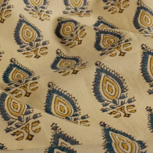 Voile de coton abstrait beige