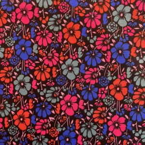Coton enduit fleuri