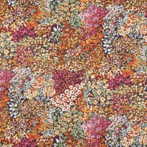 Coton enduit fleurie rouge