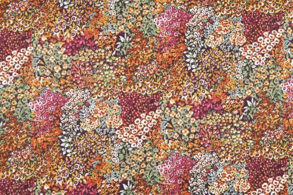 Coton enduit fleurie rouge