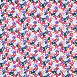 Coton enduit fleurs multicolores