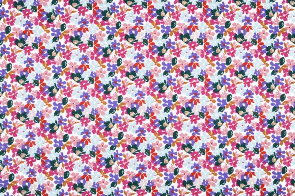 Coton enduit fleurs multicolores