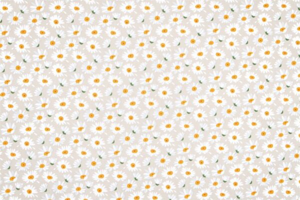Coton enduit fleurie naturel