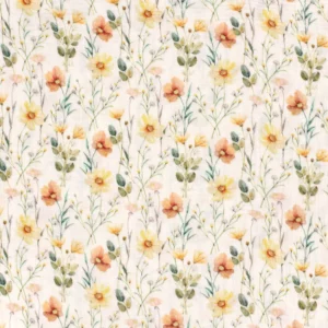 Double gaze fleur blanc cassée