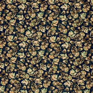 Popeline de viscose fleuri bleu