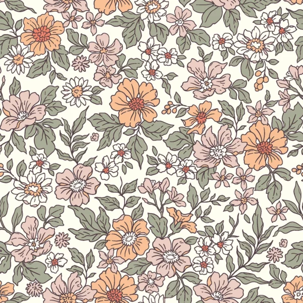 RIB fleurs kaki