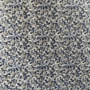 Coton enduit fleurs bleu
