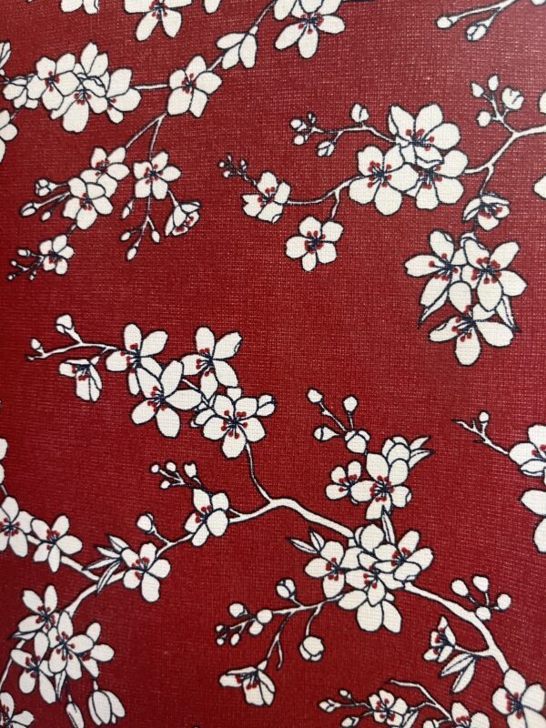 Coton enduit amandier rouge
