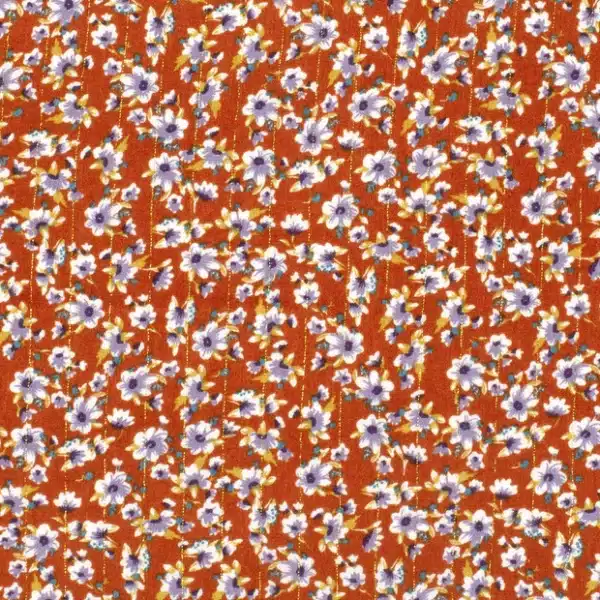 Viscose - Fleurs / fines rayures lurex or – Image 2
