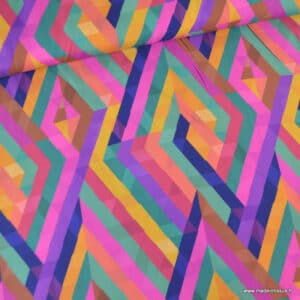 Viscose - Géométrique multicolore