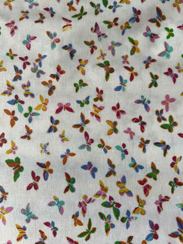 Coton enduit Papillons multicolores
