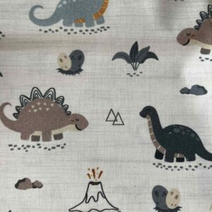 Coton enduit Dinosaures