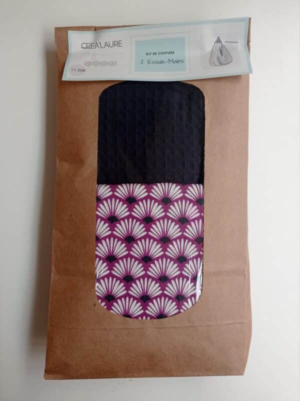Kit Essuie-Mains évantails aubergine