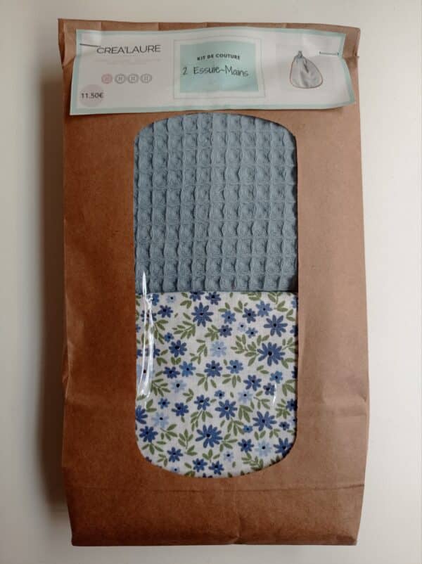 Kit Essuie-Mains fleurs bleues