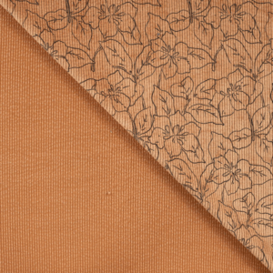 Velours côtelé lavé imprimé florale