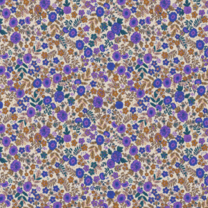 Coton Imprimé BARBA Violet / Camel