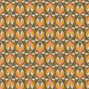 Coton Imprimé EMILE Jaune / Rose