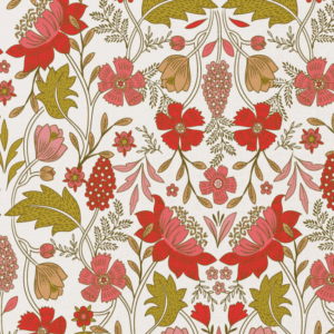 Coton Imprimé LIZUL Blanc / Rouge