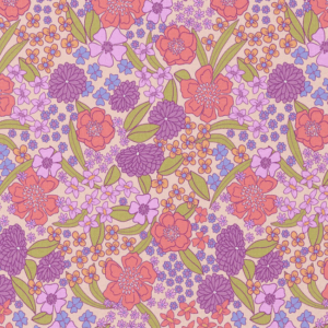 Coton Imprimé MYRTA Violet / Rose