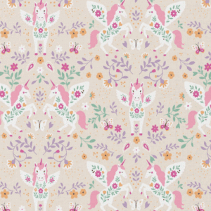 Coton Imprimé POLLY Gris / Rose