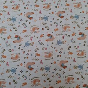 Coton Imprimé COCOT Ecru / Orange