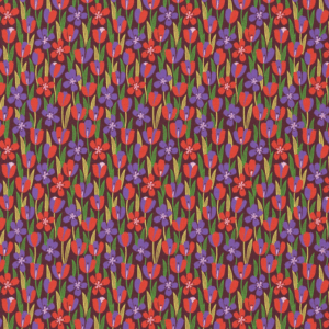 Coton Imprimé GIGI Rouge / Violet