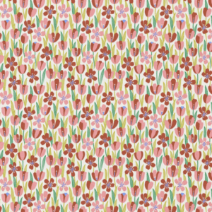 Coton Imprimé GIGI2 Rose / Marron