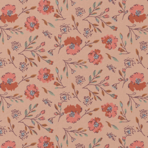 Coton Imprimé JOSY Rose / Camel