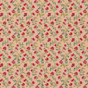 Coton Imprimé VANDA Rose / Rouge