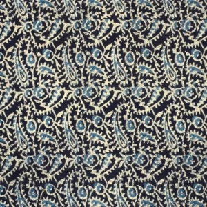 Tissu abstrait paisley indigo