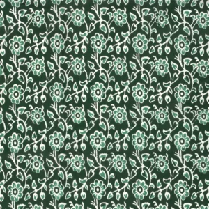 Tissu abstrait fleurs verte