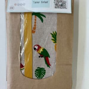 kit couture tablier enfant motif perroquet