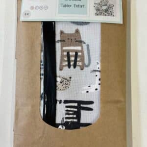 kit couture tablier enfant motif chat fond blanc
