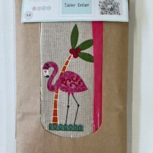 kit couture tablier enfant motif flamant rose