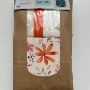 Kit Bavoir Tablier motif fleurs aquarelle