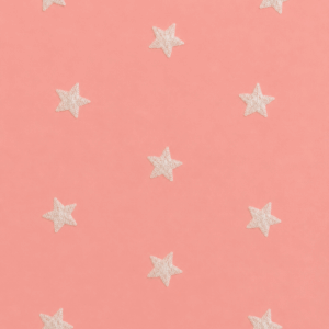 Coton étoiles brodées rose