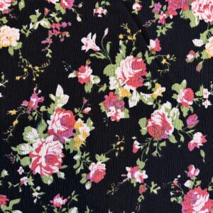 Crêpe fleurs vintage noir