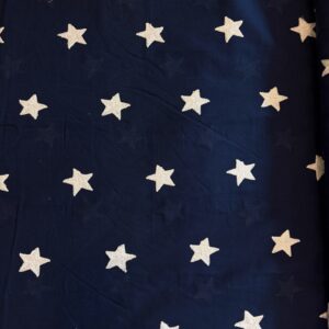 Coton étoiles brodées bleu marine