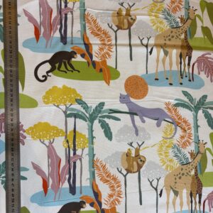Coton effet lin jungle tropicale