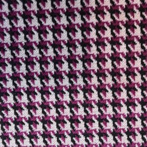 Bengaline stretch motif pied-de-poule fuchsia