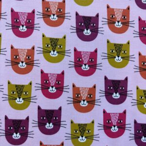 Jersey chats multicolores fond rose