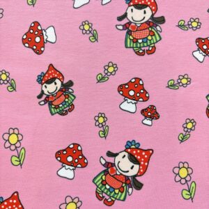 Jersey petite fille champignon rose