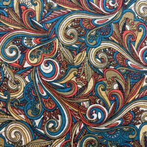 Jersey imprimé baroque bleu canard