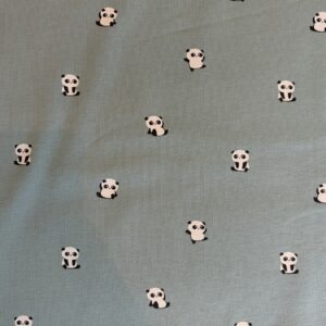 Jersey imprimé pandas sur fond vert sauge