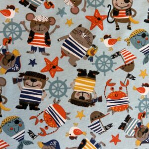 Jersey enfant animaux pirates bleu ciel