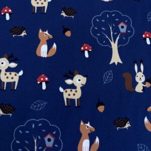 Jersey imprimé animaux de la forêt bleu marine
